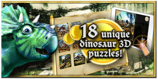 Dinosaurs walking with fun 3D